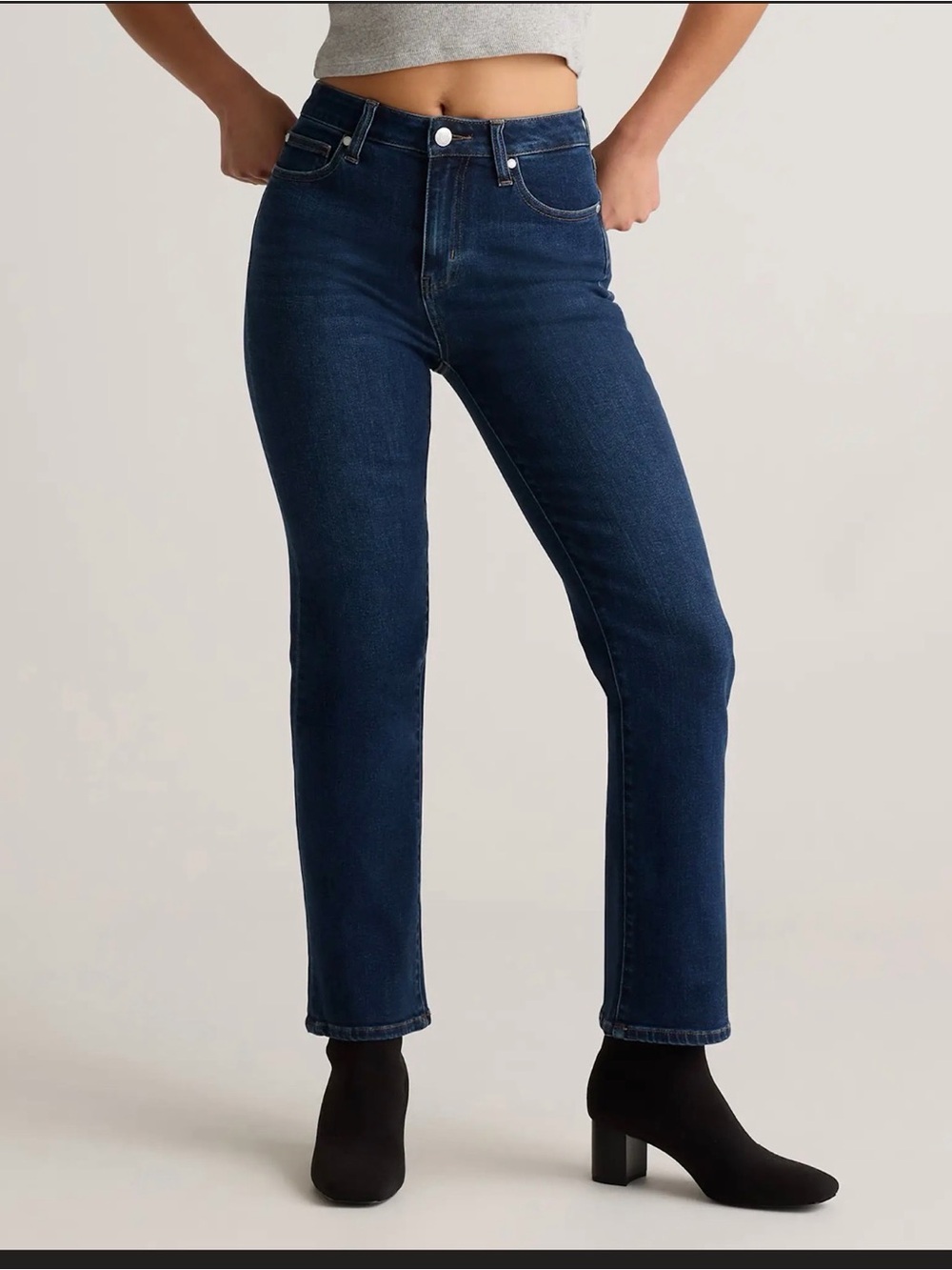 Quince Dark Blue Bella Straight Leg Jeans size 30 Short